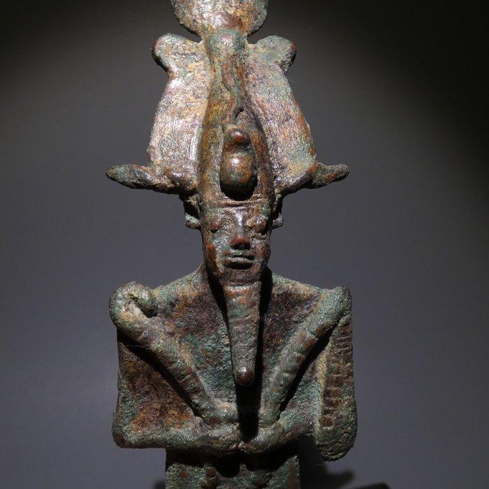 Oud-Egyptisch Brons Osiris God Beeldhouwwerk. 20,5 H. Late, Verzamelen, Mineralen en Fossielen