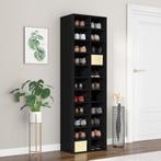vidaXL Schoenenkast 54x34x183 cm bewerkt hout zwart, Verzenden, Nieuw
