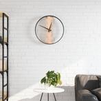vidaXL Wandklok Ø35 cm ijzer en eikenhout bruin, Huis en Inrichting, Verzenden, Nieuw