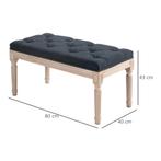 TRUUSK Gestoffeerde Bank Vintage 80x40x43cm Zitbank Bedbank, Huis en Inrichting, Verzenden, Nieuw