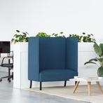 vidaXL Hoge Rug Bank Blauw 109x56x121 cm Stof, Huis en Inrichting, Verzenden, Nieuw, Stof, Minder dan 150 cm