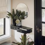 2dekans | SoBuy Wandkast - 2 Lades - 64 x 10 x 15 cm - Zwart, Huis en Inrichting, Woonaccessoires | Overige, Ophalen of Verzenden