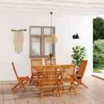 vidaXL 7-delige Tuinset massief teakhout, Tuin en Terras, Tuinsets en Loungesets, Verzenden, 6 zitplaatsen, Nieuw, Tuinset