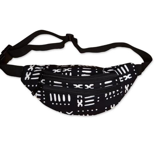 Afrikaanse print heuptasje / Fanny pack - Zwart witte bogola, Sieraden, Tassen en Uiterlijk, Tassen | Damestassen, Nieuw, Ophalen of Verzenden