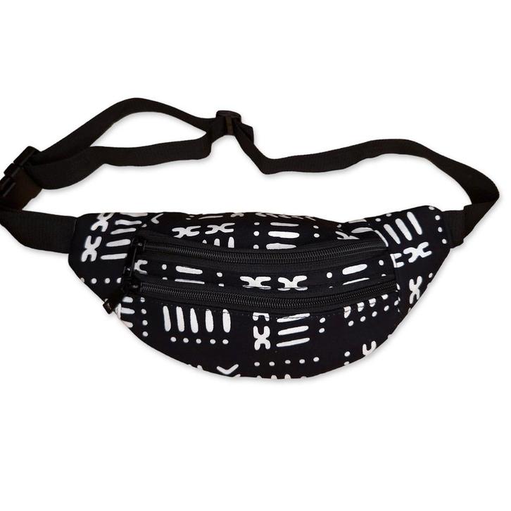 Afrikaanse print heuptasje / Fanny pack - Zwart witte bogola, Sieraden, Tassen en Uiterlijk, Tassen | Damestassen, Nieuw, Ophalen of Verzenden