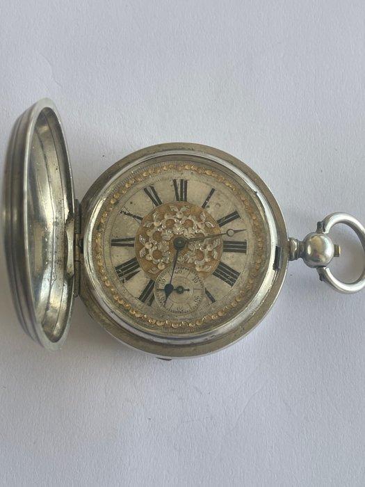 Ancora - Caçador/Sanonete em prata com chave - 1850-1900, Sieraden, Tassen en Uiterlijk, Horloges | Heren