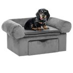 vidaXL Hondenbank met lade 75x50x38 cm pluche grijs, Dieren en Toebehoren, Honden-accessoires, Verzenden, Nieuw