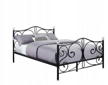 Metalen bedframe met lattenbodem- 140x200-versierd - zwar...