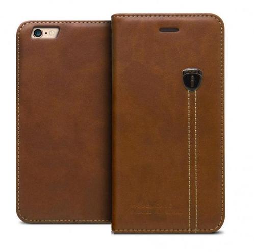 Galaxy S6 Edge Plus - iHosen Leather Book Case - Bruin, Telecommunicatie, Mobiele telefoons | Hoesjes en Frontjes | Samsung, Ophalen of Verzenden