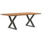 vidaXL Eettafel met natuurlijke rand 200x100x74cm eikenhout, Huis en Inrichting, Verzenden, Nieuw