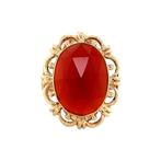 Gouden ring met carneool 14 krt, Sieraden, Tassen en Uiterlijk, Ringen, Ophalen of Verzenden, Nieuw