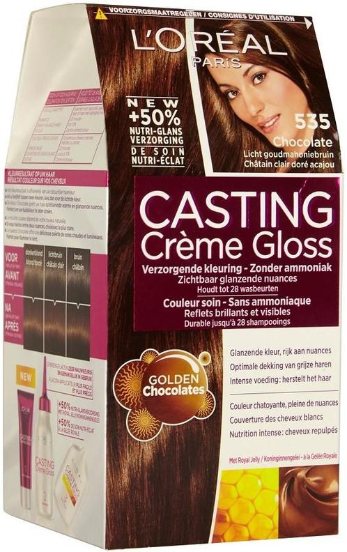 L'OREAL CASTING CREME GLOSS 535 CHOCOLATE LICHT GOUDMAHONI.., Sieraden, Tassen en Uiterlijk, Uiterlijk | Haarverzorging, Verzenden
