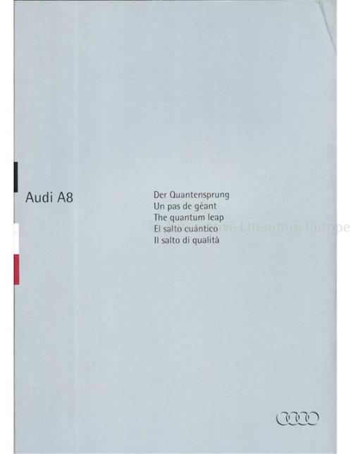 1994 AUDI A8 BROCHURE NEDERLANDS, Boeken, Auto's | Folders en Tijdschriften, Audi