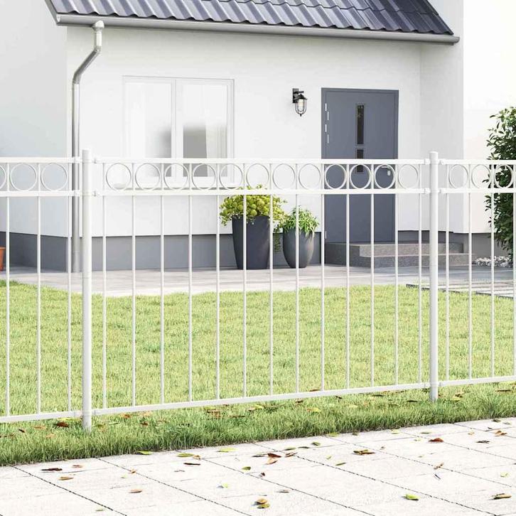 vidaXL Tuin Hek Wit Staal, Tuin en Terras, Schuttingen, Nieuw, IJzer, Verzenden