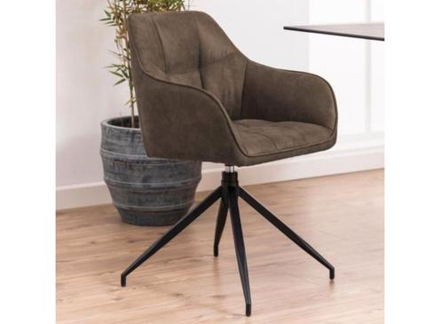 Outlet prijs: Eetkamerstoel Brenda - Microvezel Bruin, Huis en Inrichting, Stoelen, Verzenden