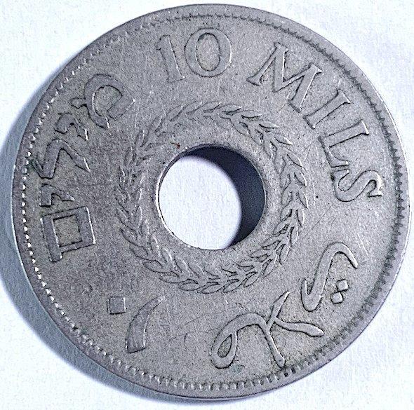 Palestina. (British Mandate) 10Mils London Mint CuNi – 5M, Postzegels en Munten, Munten | Azië