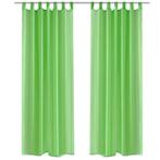 vidaXL Gordijn Appelgroen 140x175 cm (2 stuks), Huis en Inrichting, Stoffering | Gordijnen en Lamellen, Verzenden, Nieuw, Groen