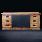 Dressoir Mangohout | Naturel | Breedte: 200,0cm, Huis en Inrichting, Kasten | Dressoirs, Ophalen of Verzenden, Nieuw, Industrieel