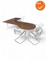 Hoekbureau Tube met vergaderstuk - wit onderstel - afmeting, Vergader- of Presentatieruimte, Ophalen of Verzenden, Gebruikt, Bureau