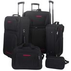 5-delige Bagageset Zwart | OP = OP | Ideaal voor Vakantie!, Sieraden, Tassen en Uiterlijk, Overige materialen, Nieuw, Ophalen of Verzenden