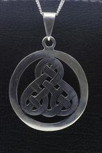 Zilveren Keltische knoop rond glad XL ketting hanger, Verzenden, Nieuw