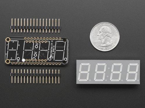 0.56 inch 4-Digit 7-Segment FeatherWing Display - Yellow ..., Hobby en Vrije tijd, Elektronica-componenten, Verzenden
