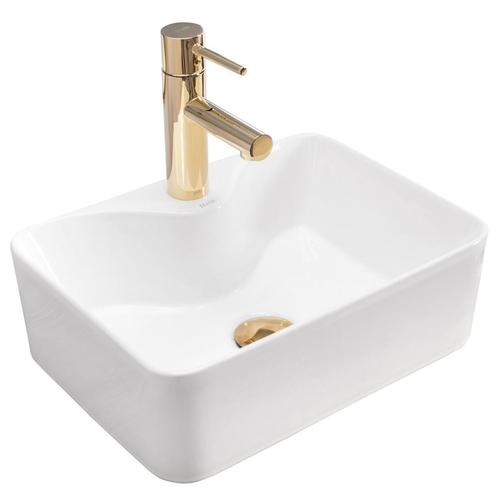 REA Mini opzetwastafel - Rechthoekig - Glans wit - 41x31x..., Doe-het-zelf en Verbouw, Sanitair, Nieuw, Ophalen of Verzenden