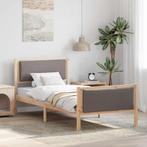 vidaXL Bedframe met hoofdeinde Taupe 90 x 190 cm Stof, Verzenden, Nieuw, Bruin, Hout