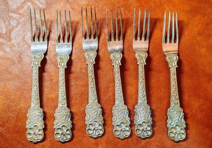 Vork (6) - .800 zilver - Zes van vork, Antiek en Kunst, Antiek | Goud en Zilver