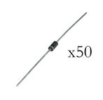 1N4002 100V 1A Rectifier diode - 50 stuks, Hobby en Vrije tijd, Elektronica-componenten, Verzenden, Nieuw