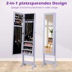 Sieradenkast met spiegel - Passpiegel - Spiegelkast - Paars, Verzenden, Zo goed als nieuw