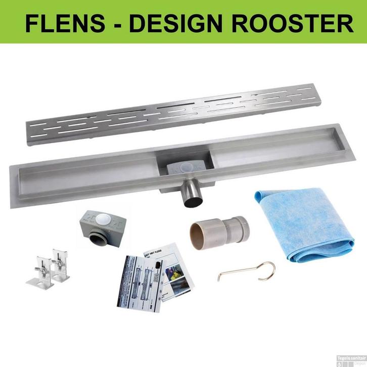 Wiesbaden RVS Douchegoot | Flens met Uitneembaar Sifon (Alle, Doe-het-zelf en Verbouw, Sanitair, Douche, Nieuw, Ophalen of Verzenden