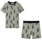 vidaXL Kinderpyjama met korte mouwen 116 lichtkaki, Kinderen en Baby's, Kinderkleding | Overige, Verzenden, Nieuw