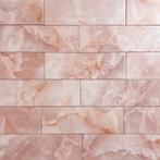 Wandtegel onix marmer roze glans 10x30 wandtegel, Nieuw, Ophalen of Verzenden, 10 m² of meer, Wandtegels