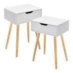 Bijzettafel Östersund 60x40x29,5 cm set van 2 wit [en.casa], Huis en Inrichting, Tafels | Bijzettafels, Verzenden, Nieuw