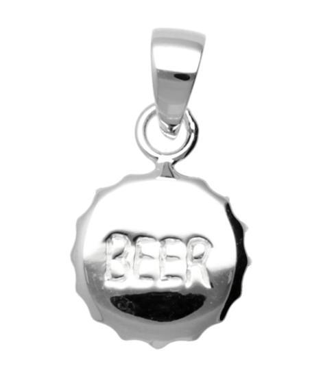 Zilveren Bierdop Kroonkurk kettinghanger, Sieraden, Tassen en Uiterlijk, Kettinghangers, Verzenden