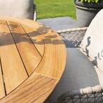 Saba Comino low dining set 130 cm rond 5 delig teak latte 4, Ophalen of Verzenden, Nieuw