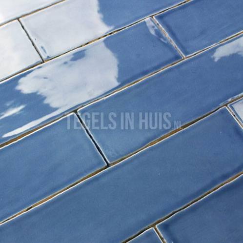 Equipe wandtegel masia blauw glans 7,5x30cm langwerpige, Doe-het-zelf en Verbouw, Tegels, Wandtegels, Nieuw, 10 m² of meer, Keramiek