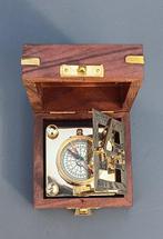 Kompas - messing hout, Antiek en Kunst