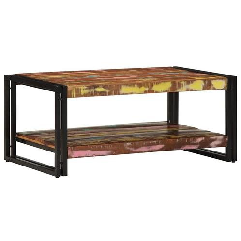 vidaXL Salontafel 90x50x38 cm massief gerecycled hout, Huis en Inrichting, Tafels | Salontafels, 50 tot 100 cm, Nieuw, Overige houtsoorten
