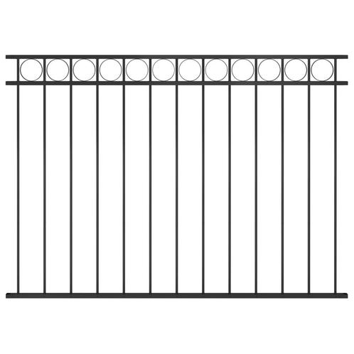 vidaXL Schuttingpaneel 1,7x1,2 m staal zwart, Tuin en Terras, Schuttingen, Nieuw, IJzer, 2 meter of meer, Verzenden