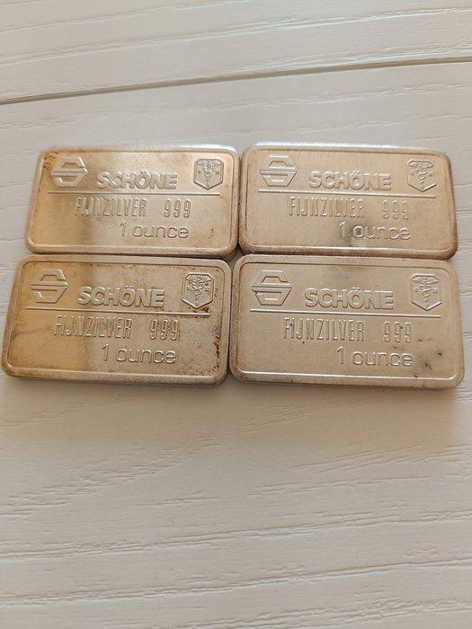 4 Troy Ounce - Zilver .999 - Schöne Edelmetaal, the, Postzegels en Munten, Edelmetalen en Baren