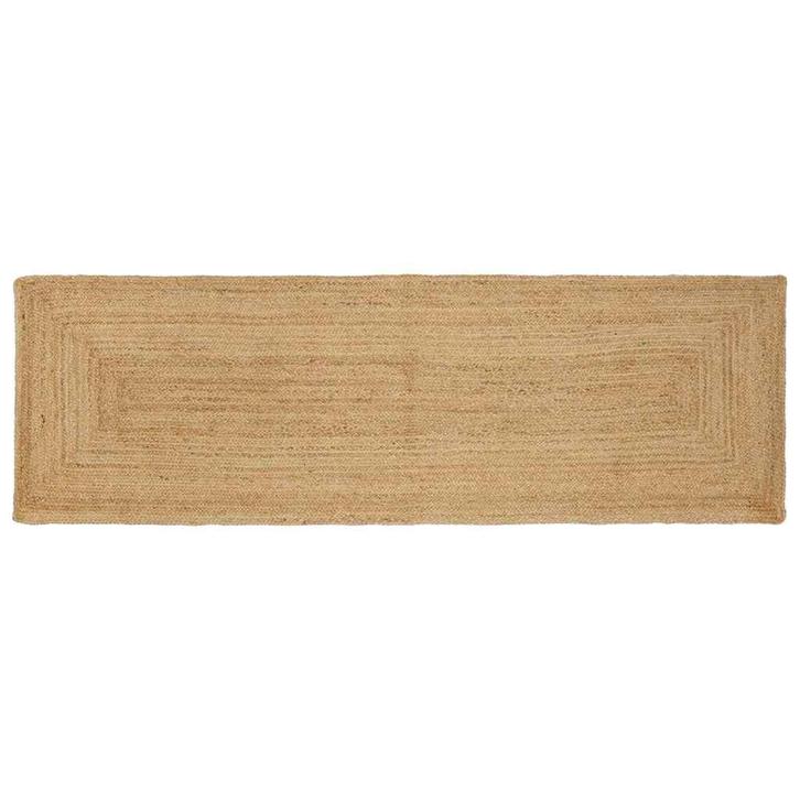 vidaXL Gebied Tapijt Beige 80 x 250 cm Jute, Huis en Inrichting, Stoffering | Tapijten en Kleden, Beige, Nieuw, Verzenden