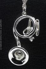 Zilveren Sousafoon-tuba-ringbas ketting hanger, Verzenden, Nieuw