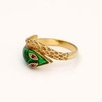 Ring - 18 karaat Geel goud - Robijn/emaille/slang, Nieuw