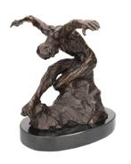 sculptuur, Abstracte man in atletische pose - 28 cm - Brons, Antiek en Kunst