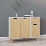 vidaXL Dressoir 90x30x72 cm bewerkt hout wit en sonoma, Huis en Inrichting, Kasten | Dressoirs, Verzenden, Nieuw, 50 tot 100 cm