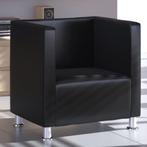 vidaXL Fauteuil kubus kunstleer zwart, Huis en Inrichting, Fauteuils, Verzenden, Nieuw