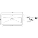 Wiesbaden Kera Wastafel Enkel met 1 Kraangat - 100x46x5cm -, Ophalen of Verzenden, Nieuw