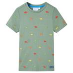 vidaXL Kindershirt met korte mouwen 104 kakikleurig, Verzenden, Nieuw